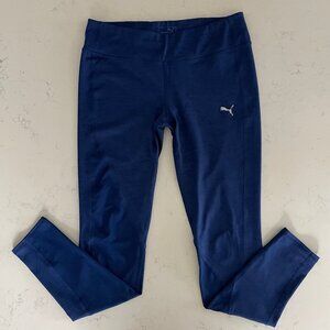 Puma Dry Cell Sleek Mid Rise Solid & Monochromatic Pattern Leggings Blue Sz M/L